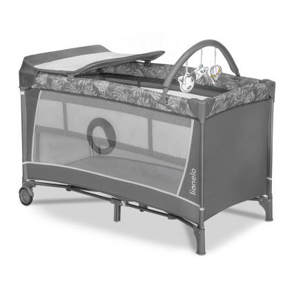 Lionelo - Преносима кошара FLOWER Grey Stone