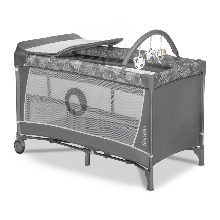 Lionelo - Преносима кошара FLOWER Grey Stone