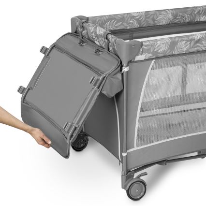 Lionelo - Преносима кошара FLOWER Grey Stone