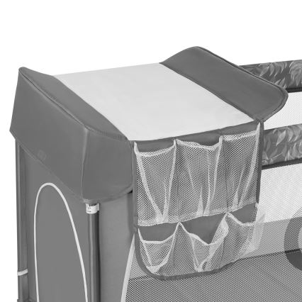 Lionelo - Преносима кошара FLOWER Grey Stone