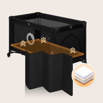 Lionelo - Преносима кошара STEFI Black Carbon