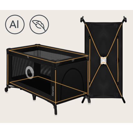 Lionelo - Преносима кошара STEFI Black Carbon