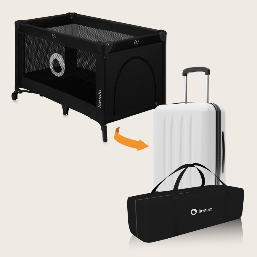 Lionelo - Преносима кошара STEFI Black Carbon