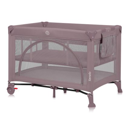 Lionelo - Преносимо бебешко креватче LAURA, розов нюд