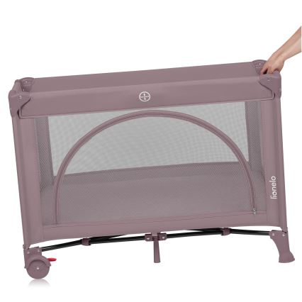 Lionelo - Преносимо бебешко креватче LAURA, розов нюд