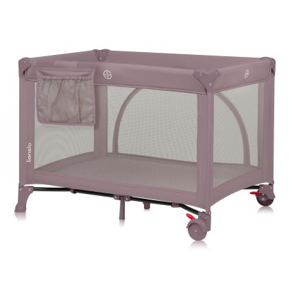 Lionelo - Преносимо бебешко креватче LAURA, розов нюд