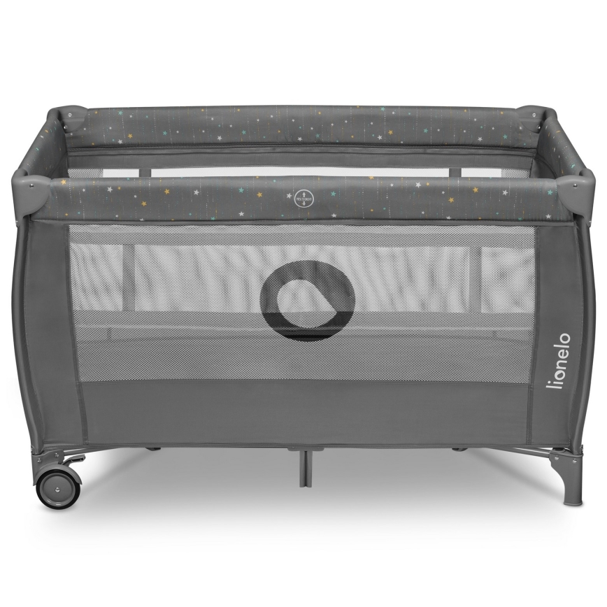 Lionelo - Преносимо бебешко креватче STEFI PLUS сиво/многоцветно