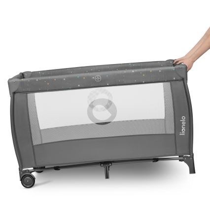Lionelo - Преносимо бебешко креватче STEFI PLUS сиво/многоцветно
