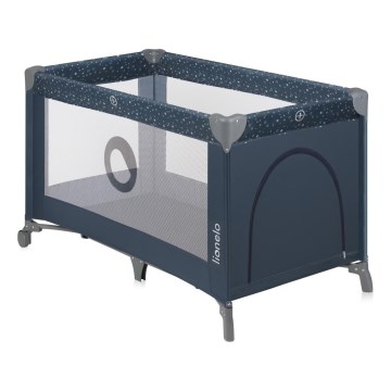Lionelo - Преносимо бебешко креватче STEFI синьо-сиво