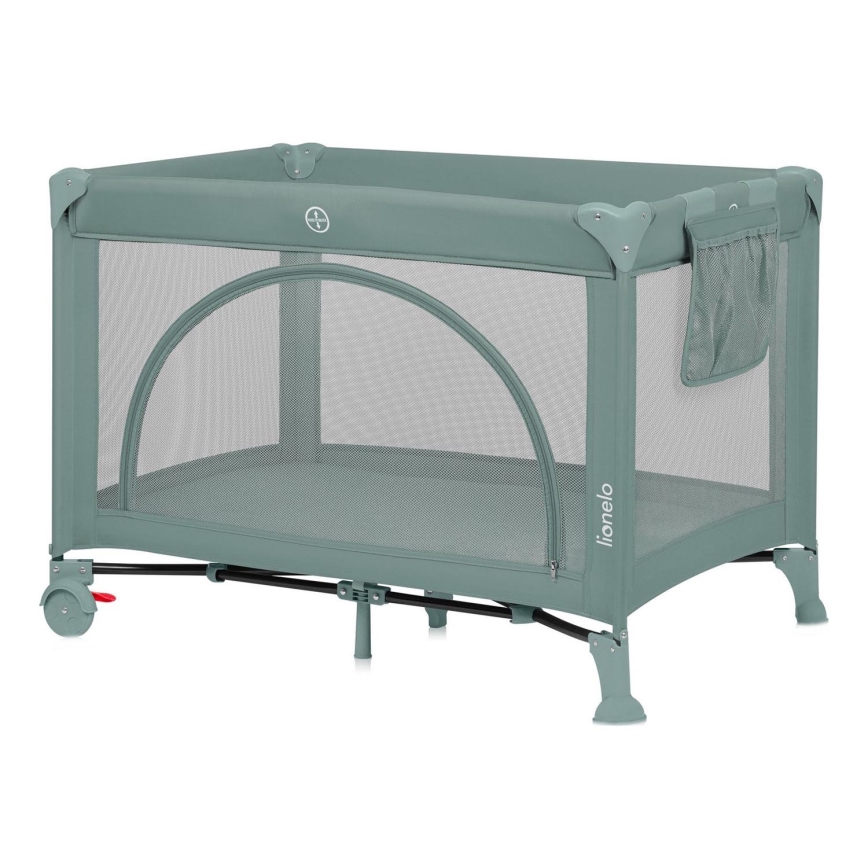 Lionelo - Преносимо креватче LAURA, шалфейово зелено