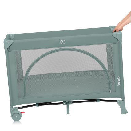 Lionelo - Преносимо креватче LAURA, шалфейово зелено