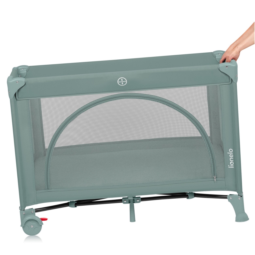 Lionelo - Преносимо креватче LAURA, шалфейово зелено