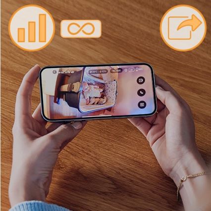 Lionelo - Презареждащ се детски бебефон BABYLINE GO 5V 3350 mAh