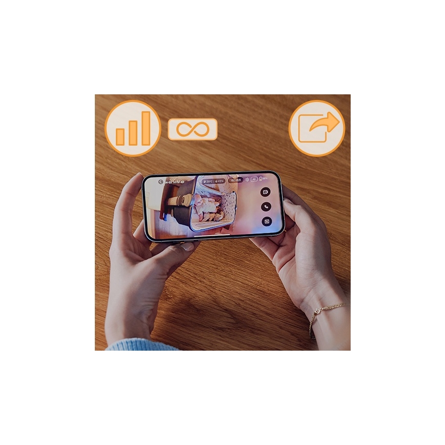 Lionelo - Презареждащ се детски бебефон BABYLINE GO 5V 3350 mAh