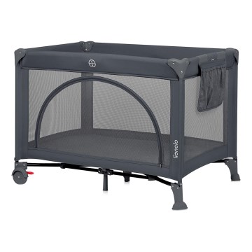 Lionelo - Пътна бебешка кошара LAURA, бетонно сива