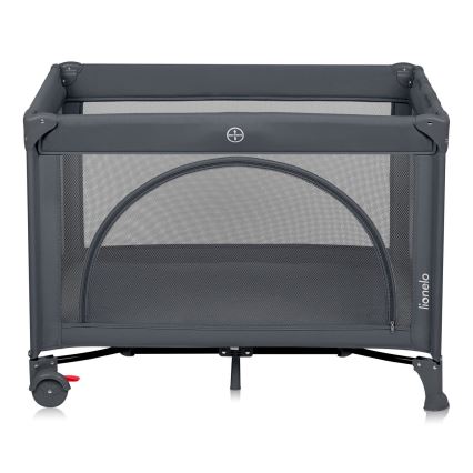 Lionelo - Пътна бебешка кошара LAURA, бетонно сива