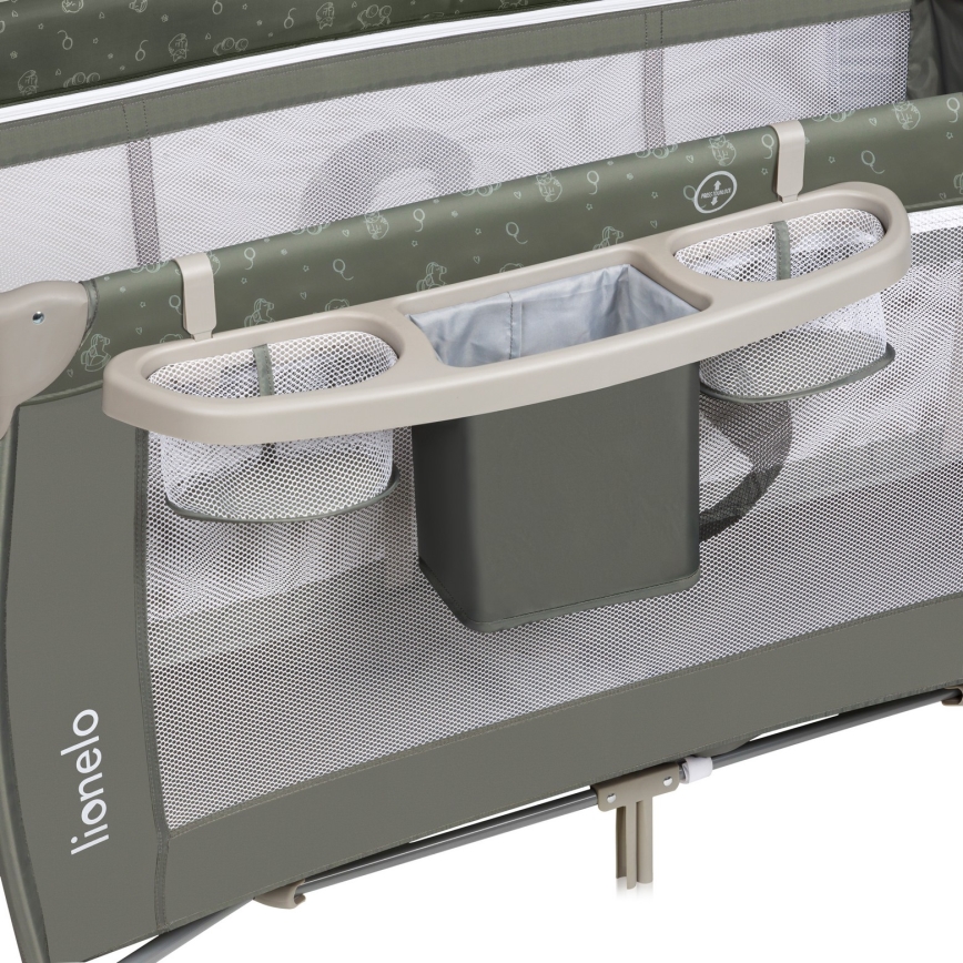 Lionelo - Пътна кошара SVEN PLUS, бежово-оливкова