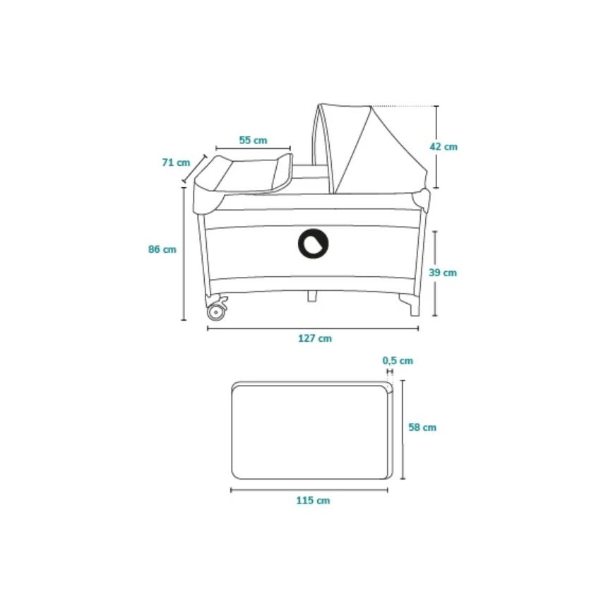 Lionelo - Пътна кошара SVEN PLUS сива