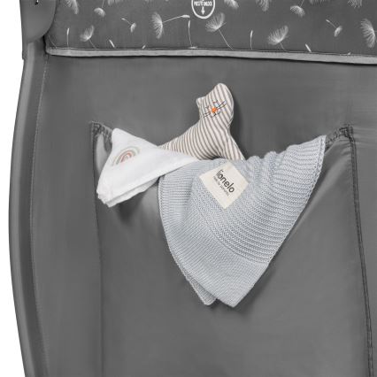 Lionelo - Пътно бебешко креватче STEFI PLUS сиво/бяло