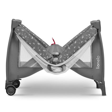 Lionelo - Пътно бебешко креватче STEFI PLUS сиво/бяло