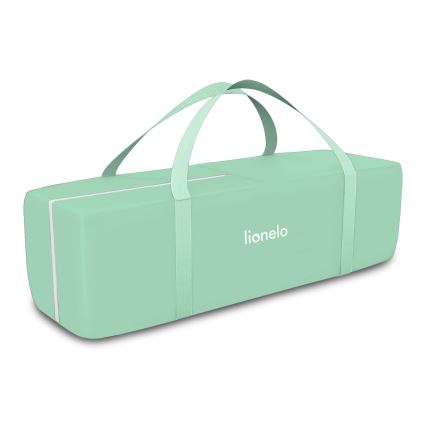 Lionelo - Пътуващо бебешко креватче FLOWER Тюркоаз