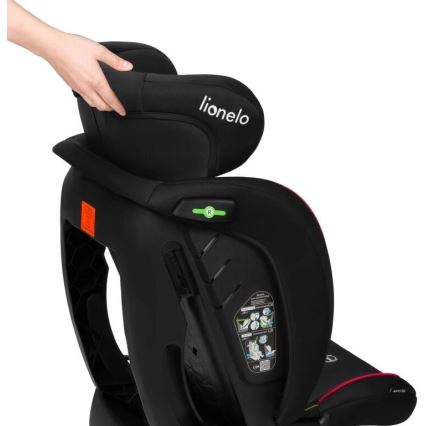 Lionelo - Седалка за кола AART i-Size 40-150 см черен/червен