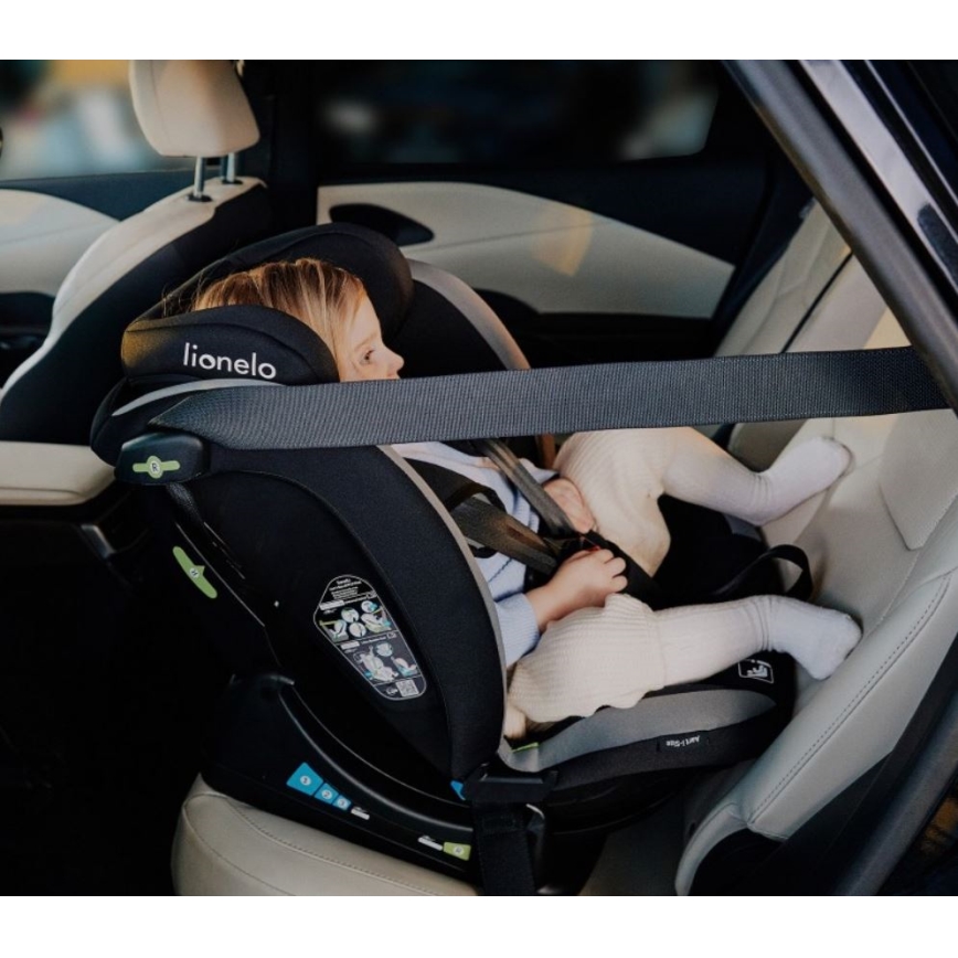 Lionelo - Седалка за кола AART i-Size 40-150 см черен/сив