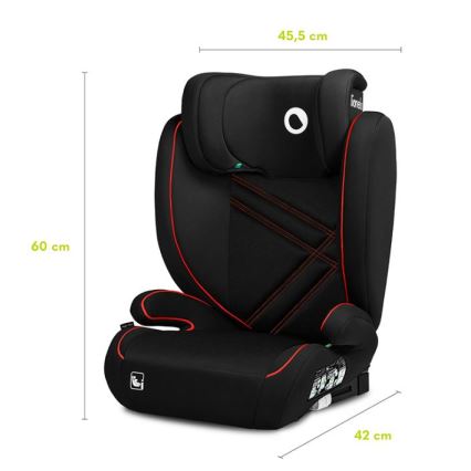 Lionelo - Седалка за кола HUGO i-Size 100-150 см черен/червен