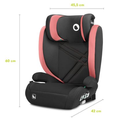 Lionelo - Седалка за кола HUGO i-Size 100-150 см черен/розов