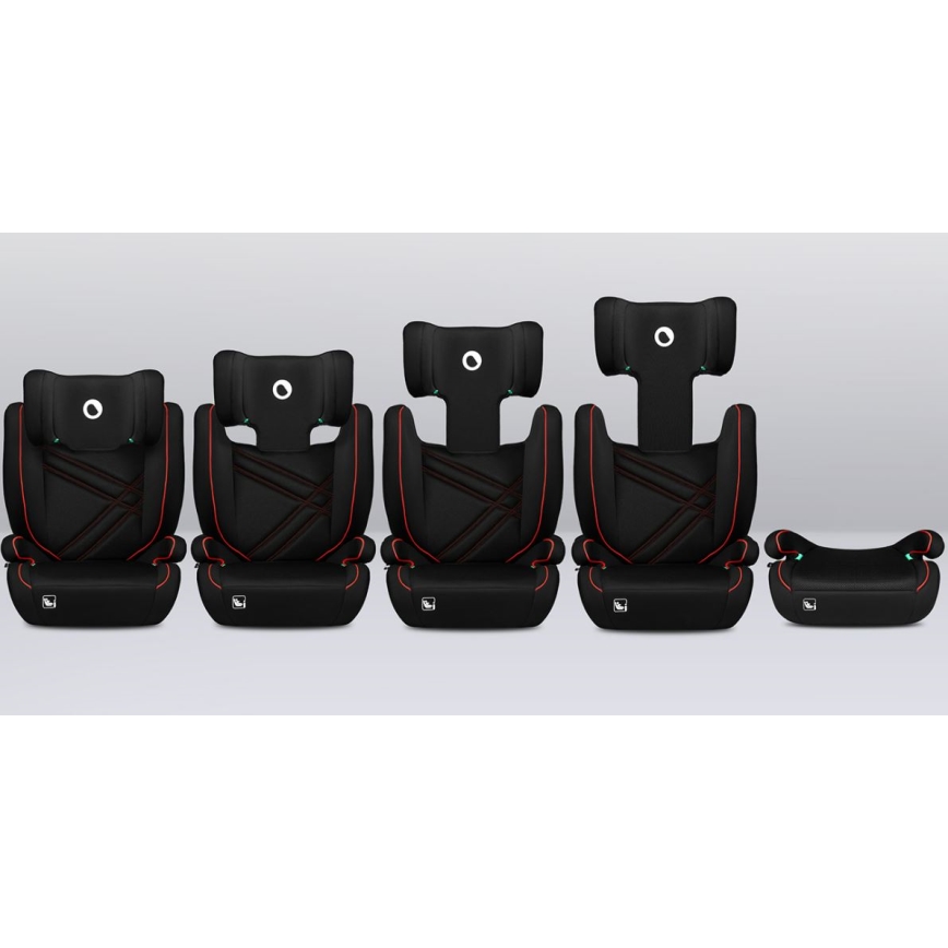 Lionelo - Седалка за кола HUGO i-Size 100-150 см черен/червен