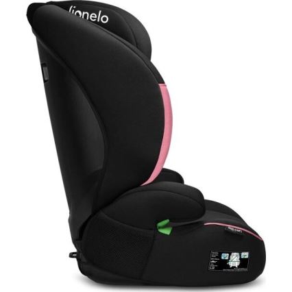 Lionelo - Седалка за кола LARS i-Size 100-150 см черен/розов