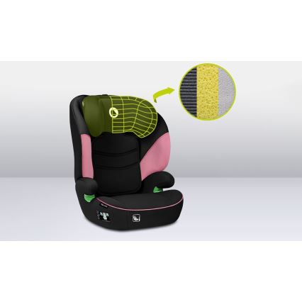 Lionelo - Седалка за кола LARS i-Size 100-150 см черен/розов