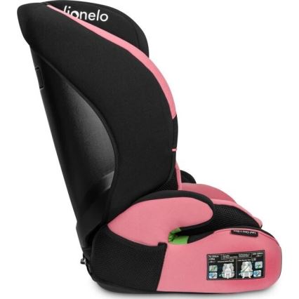 Lionelo - Седалка за кола LEVI ONE i-Size 76-150 см черен/розов