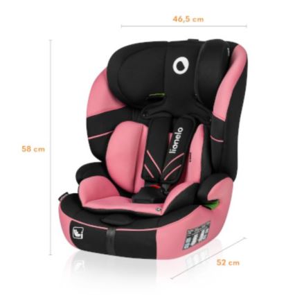 Lionelo - Седалка за кола LEVI ONE i-Size 76-150 см черен/розов