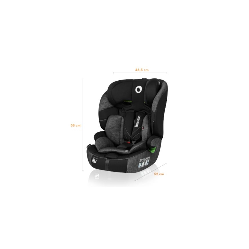 Lionelo - Седалка за кола LEVI ONE i-Size 76-150 см черен/сив