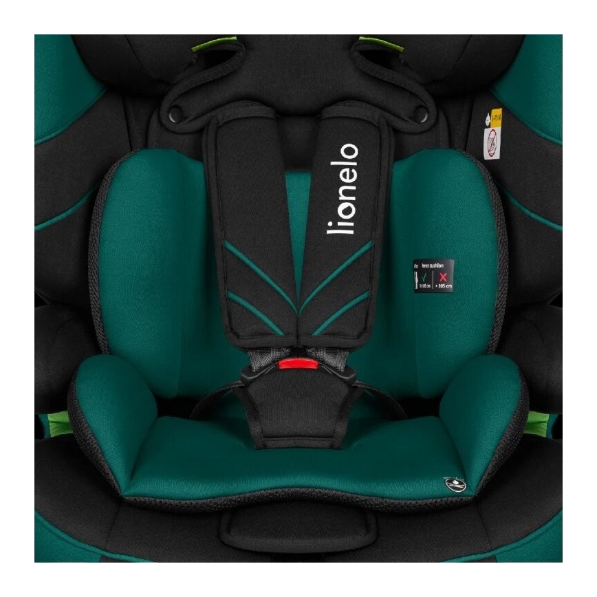 Lionelo - Седалка за кола LEVI ONE i-Size 76-150 см черен/зелен