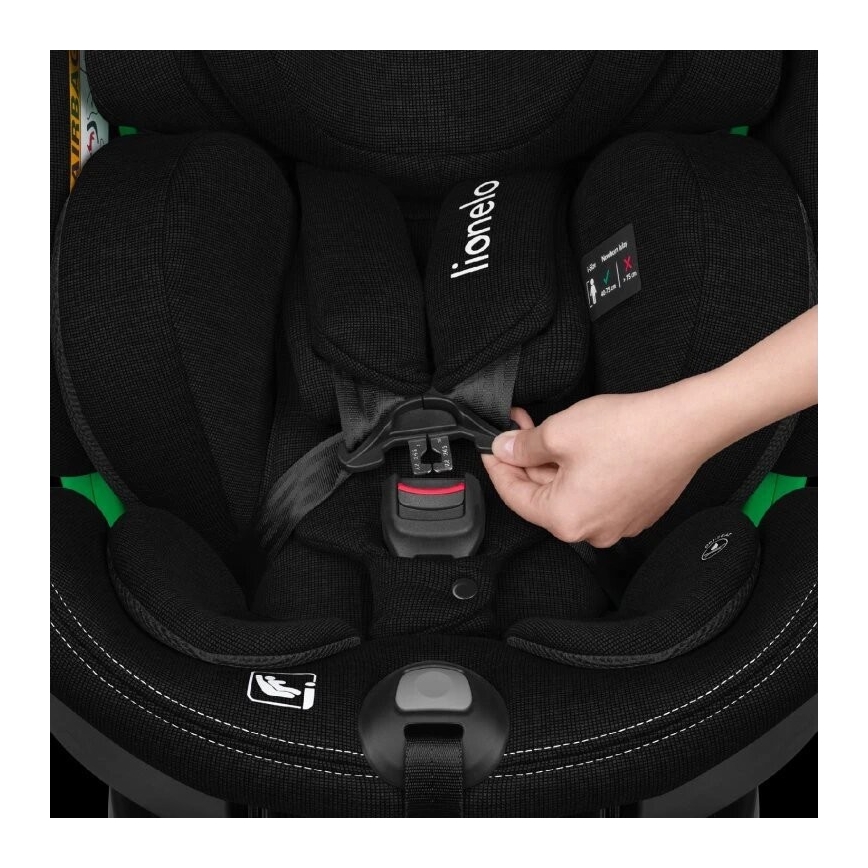 Lionelo - Седалка за кола с основа swivel HARMONY i-Size 40-150 см черен