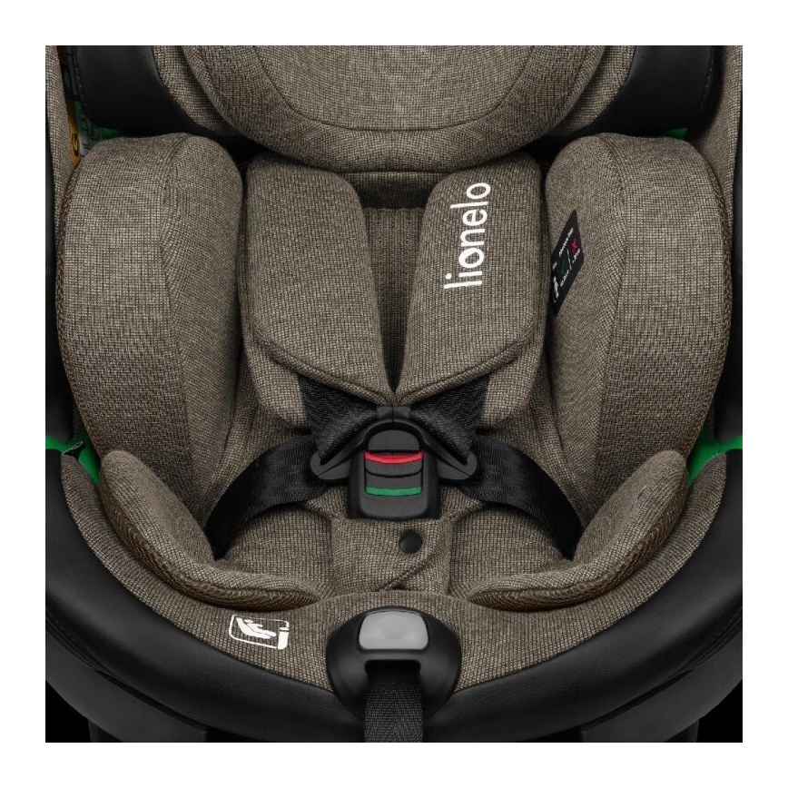 Lionelo - Седалка за кола с основа swivel HARMONY i-Size 40-150 см черен/маслина