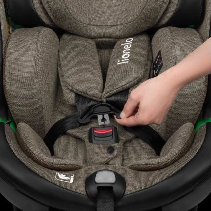 Lionelo - Седалка за кола с основа swivel HARMONY i-Size 40-150 см черен/маслина