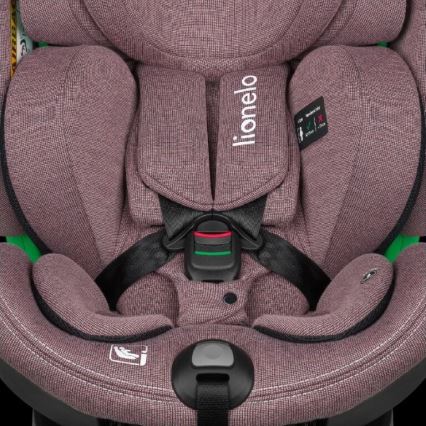 Lionelo - Седалка за кола с основа swivel HARMONY i-Size 40-150 см розов