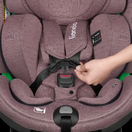 Lionelo - Седалка за кола с основа swivel HARMONY i-Size 40-150 см розов