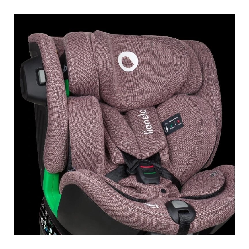 Lionelo - Седалка за кола с основа swivel HARMONY i-Size 40-150 см розов