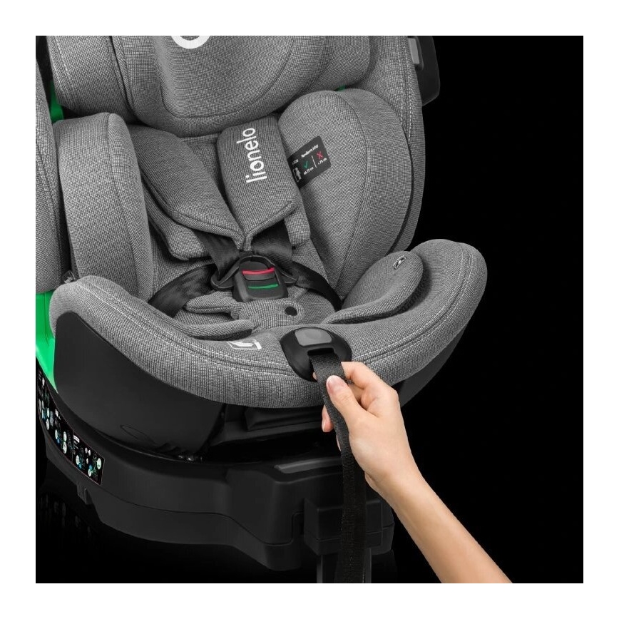 Lionelo - Седалка за кола с основа swivel HARMONY i-Size 40-150 см сив