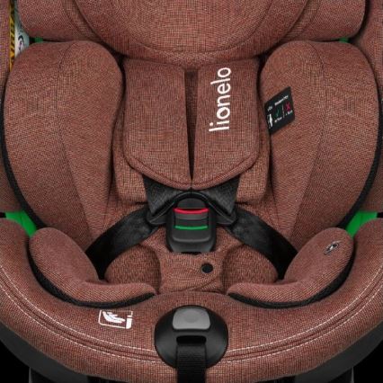 Lionelo - Седалка за кола с основа swivel HARMONY i-Size 40-150 см тухла