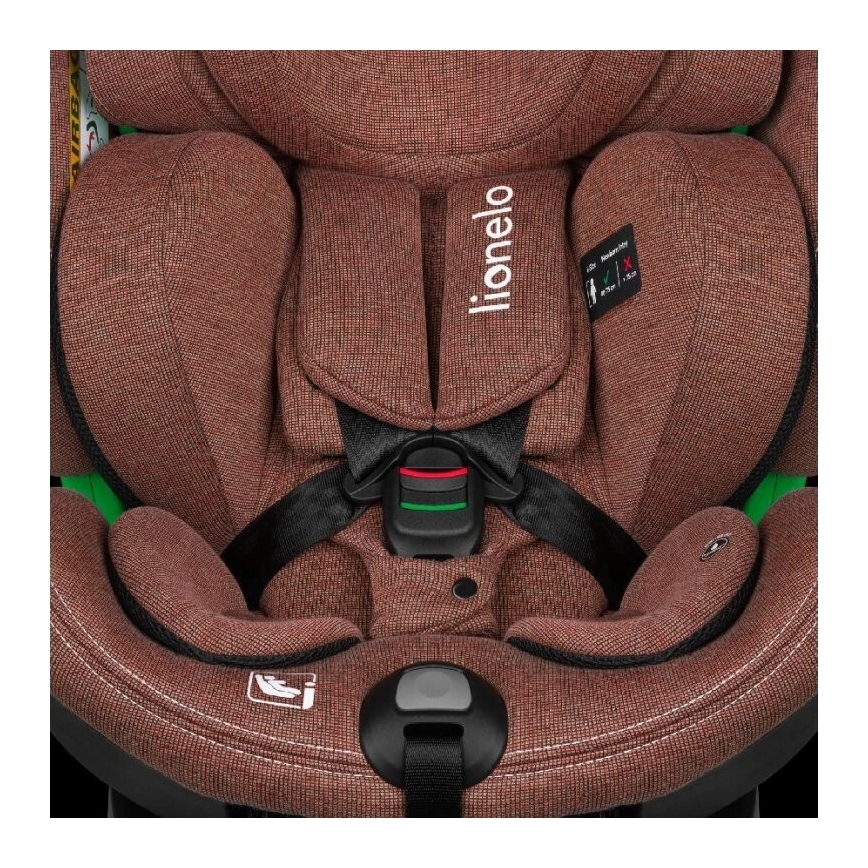 Lionelo - Седалка за кола с основа swivel HARMONY i-Size 40-150 см тухла
