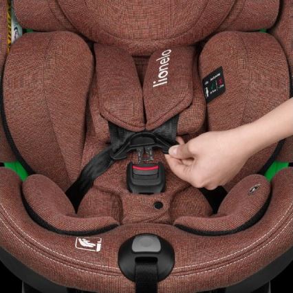 Lionelo - Седалка за кола с основа swivel HARMONY i-Size 40-150 см тухла