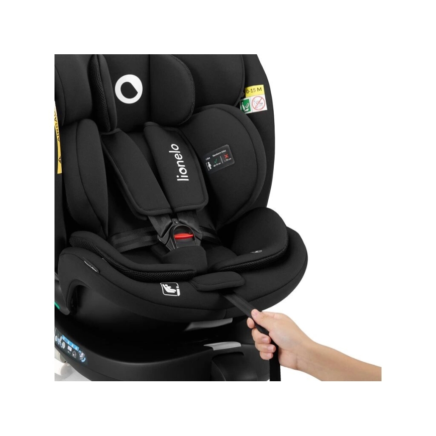 Lionelo - Седалка за кола с основа swivel NAVY i-Size 40-150 см черен