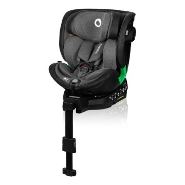 Lionelo - Седалка за кола с основа въртящ се HARMONY i-Size 40-150 см черен/сив
