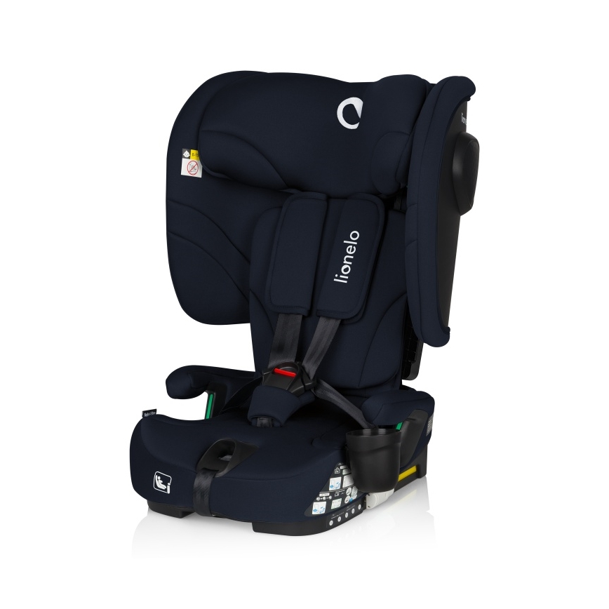 Lionelo - Сгъваемо детско столче за кола NELLY i-Size 76–150 см, тъмносиньо