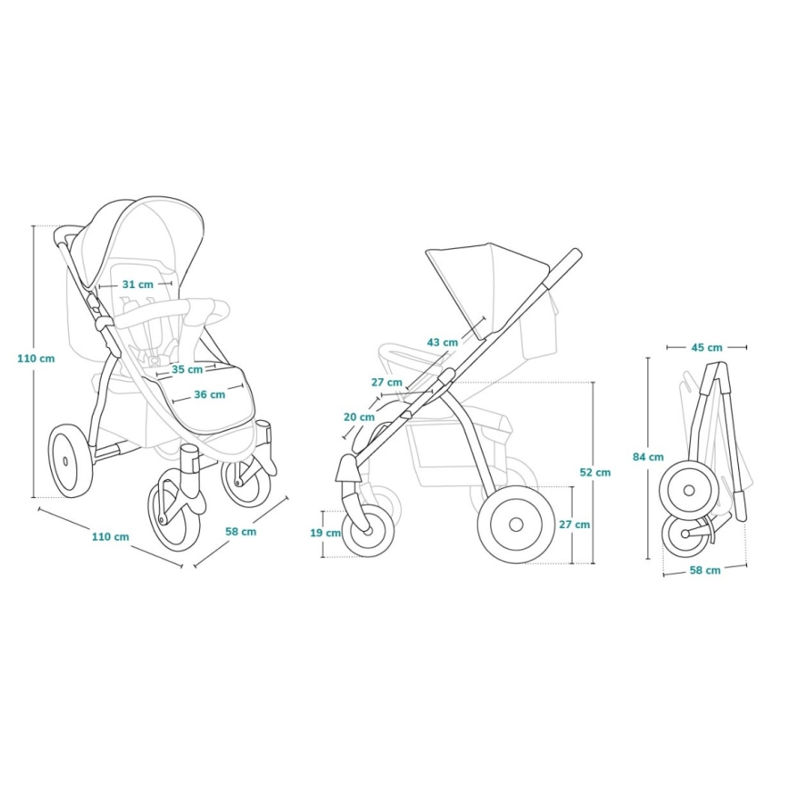Lionelo - спортна детска количка ANNET PLUS Concrete